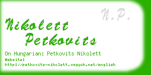 nikolett petkovits business card